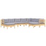 Juego de muebles de jardín 9 pzas y cojines madera maciza pino de , Conjuntos de jardín - Ref: Foro24-3096706, Precio: 703,42...