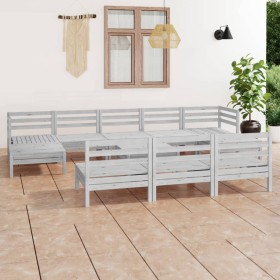 Juego de muebles de jardín 11 pzas madera maciza de pino blanco de , Conjuntos de jardín - Ref: Foro24-3083370, Precio: 554,8...
