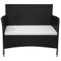 Banco de jardín 90 cm ratán sintético negro de , Bancos de jardín - Ref: Foro24-42582, Precio: 117,60 €, Descuento: %