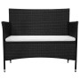 Banco de jardín 90 cm ratán sintético negro de , Bancos de jardín - Ref: Foro24-42582, Precio: 117,60 €, Descuento: %