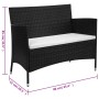 Banco de jardín 90 cm ratán sintético negro de , Bancos de jardín - Ref: Foro24-42582, Precio: 117,60 €, Descuento: %