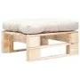 Otomana de palets de jardín con cojín arena madera natural de , Otomanas de exterior - Ref: Foro24-277473, Precio: 58,89 €, D...