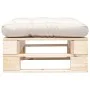 Otomana de palets de jardín con cojín arena madera natural de , Otomanas de exterior - Ref: Foro24-277473, Precio: 58,89 €, D...