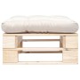 Otomana de palets de jardín con cojín arena madera natural de , Otomanas de exterior - Ref: Foro24-277473, Precio: 65,82 €, D...