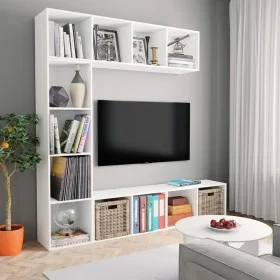 TV-Möbel und Bücherregal 3-teilig weiß 180x30x180 cm von , Bücherregale und Regale - Ref: Foro24-278788, Preis: 172,17 €, Rab...