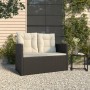 Banco de jardín con cojines ratán sintético negro 105 cm de , Bancos de jardín - Ref: Foro24-362318, Precio: 129,12 €, Descue...