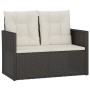 Banco de jardín con cojines ratán sintético negro 105 cm de , Bancos de jardín - Ref: Foro24-362318, Precio: 129,12 €, Descue...