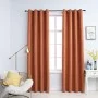 Cortinas opacas anillas de metal 2 pzs color óxido 140x225 cm de vidaXL, Cortinas y visillos - Ref: Foro24-134471, Precio: 47...