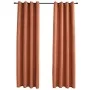 Cortinas opacas anillas de metal 2 pzs color óxido 140x225 cm de vidaXL, Cortinas y visillos - Ref: Foro24-134471, Precio: 47...