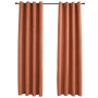Cortinas opacas anillas de metal 2 pzs color óxido 140x225 cm de vidaXL, Cortinas y visillos - Ref: Foro24-134471, Precio: 49...