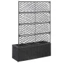 Enrejado y arriate 3 macetas ratán sintético negro 83x30x130 cm de vidaXL, Maceteros y jardineras - Ref: Foro24-46932, Precio...