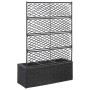 Enrejado y arriate 3 macetas ratán sintético negro 83x30x130 cm de vidaXL, Maceteros y jardineras - Ref: Foro24-46932, Precio...