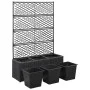 Enrejado y arriate 3 macetas ratán sintético negro 83x30x130 cm de vidaXL, Maceteros y jardineras - Ref: Foro24-46932, Precio...