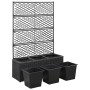 Enrejado y arriate 3 macetas ratán sintético negro 83x30x130 cm de vidaXL, Maceteros y jardineras - Ref: Foro24-46932, Precio...