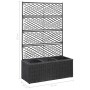 Enrejado y arriate 3 macetas ratán sintético negro 83x30x130 cm de vidaXL, Maceteros y jardineras - Ref: Foro24-46932, Precio...