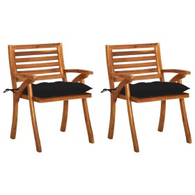 Sillas de comedor jardín con cojines 2 uds madera maciza acacia de , Sillas de jardín - Ref: Foro24-3060846, Precio: 263,74 €...