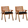 Sillas de comedor jardín con cojines 2 uds madera maciza acacia de , Sillas de jardín - Ref: Foro24-3060846, Precio: 263,74 €...
