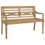 Banco Batavia madera maciza de teca con cojín verde 120 cm de , Bancos de jardín - Ref: Foro24-3062159, Precio: 215,85 €, Des...