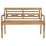 Banco Batavia de teca maciza con cojín azul claro 120 cm de , Bancos de jardín - Ref: Foro24-3062173, Precio: 224,67 €, Descu...