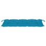 Banco Batavia de teca maciza con cojín azul claro 120 cm de , Bancos de jardín - Ref: Foro24-3062173, Precio: 224,67 €, Descu...