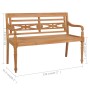 Banco Batavia de teca maciza con cojín azul claro 120 cm de , Bancos de jardín - Ref: Foro24-3062173, Precio: 224,67 €, Descu...