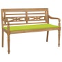 Banco Batavia madera maciza teca y cojín verde brillante 120 cm de , Bancos de jardín - Ref: Foro24-3062165, Precio: 227,56 €...