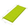 Banco Batavia madera maciza teca y cojín verde brillante 120 cm de , Bancos de jardín - Ref: Foro24-3062165, Precio: 227,56 €...
