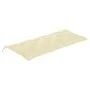Banco Batavia de teca maciza con cojín blanco crema 120 cm de , Bancos de jardín - Ref: Foro24-3062171, Precio: 220,80 €, Des...
