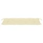 Banco Batavia de teca maciza con cojín blanco crema 120 cm de , Bancos de jardín - Ref: Foro24-3062171, Precio: 220,80 €, Des...