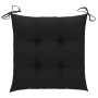 Silla mecedora de madera maciza de teca con cojín negro de , Sillas de jardín - Ref: Foro24-3062779, Precio: 162,81 €, Descue...