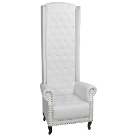 Sillón de respaldo alto cuero sintético blanco en Sillones | Comprar online en Foru.es