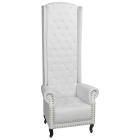 Sillón de respaldo alto cuero sintético blanco en Sillones | Comprar online en Foru.es