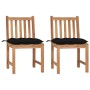 Sillas de jardín 2 unidades madera maciza de teca con cojines de , Sillas de jardín - Ref: Foro24-3062938, Precio: 239,39 €, ...