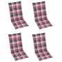 Sillas de jardín reclinables 4 uds madera maciza acacia cojines de , Sillas de jardín - Ref: Foro24-3065360, Precio: 332,99 €...