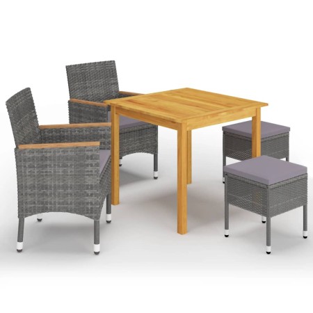 Juego de comedor de jardín de 5 piezas gris de , Conjuntos de jardín - Ref: Foro24-3067688, Precio: 330,66 €, Descuento: %
