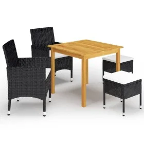 Juego de comedor de jardín de 5 piezas negro de , Conjuntos de jardín - Ref: Foro24-3067683, Precio: 306,38 €, Descuento: %