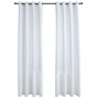 Cortinas opacas anillas de metal 2 pzs blanco crudo 140x175 cm de vidaXL, Cortinas y visillos - Ref: Foro24-134482, Precio: 4...