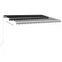 Toldo retráctil manual con LED gris antracita 400x300 cm de , Toldos - Ref: Foro24-3068904, Precio: 374,25 €, Descuento: %