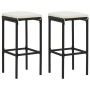 Set de muebles de bar jardín 3 piezas y cojines ratán PE negro de , Conjuntos de jardín - Ref: Foro24-3064848, Precio: 210,29...