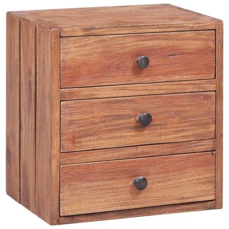 Mesita de noche 3 cajones madera maciza reciclada 35x25x35 cm de vidaXL, Mesitas de noche - Ref: Foro24-283938, Precio: 72,18...