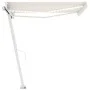 Toldo manual retráctil con luz LED crema 300x250 cm de , Toldos - Ref: Foro24-3069502, Precio: 366,97 €, Descuento: %