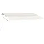 Toldo retráctil manual con LED crema 400x300 cm de , Toldos - Ref: Foro24-3069542, Precio: 491,18 €, Descuento: %
