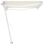 Toldo retráctil manual con LED crema 400x300 cm de , Toldos - Ref: Foro24-3069542, Precio: 491,18 €, Descuento: %