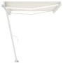 Toldo retráctil manual con LED crema 400x300 cm de , Toldos - Ref: Foro24-3069542, Precio: 482,62 €, Descuento: %