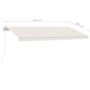Toldo retráctil manual con LED crema 400x300 cm de , Toldos - Ref: Foro24-3069542, Precio: 482,62 €, Descuento: %