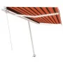 Toldo retráctil manual con luz LED naranja y marrón 400x350 cm de , Toldos - Ref: Foro24-3069625, Precio: 517,35 €, Descuento: %