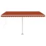 Toldo retráctil manual con luz LED naranja y marrón 400x350 cm de , Toldos - Ref: Foro24-3069625, Precio: 517,35 €, Descuento: %