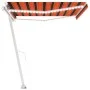 Toldo retráctil manual con luz LED naranja y marrón 400x350 cm de , Toldos - Ref: Foro24-3069625, Precio: 517,35 €, Descuento: %