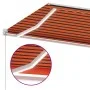 Toldo retráctil manual con luz LED naranja y marrón 400x350 cm de , Toldos - Ref: Foro24-3069625, Precio: 517,35 €, Descuento: %