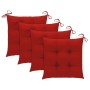 Sillas de jardín 4 unidades madera maciza de teca con cojines de , Sillas de jardín - Ref: Foro24-3073109, Precio: 467,01 €, ...